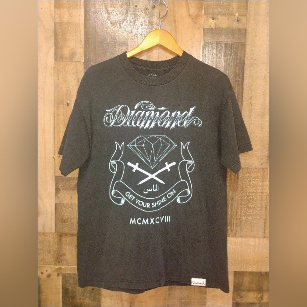 Diamond Supply Co. Get Your Shine Now Black Short Sleeve T-Shirt Size Large